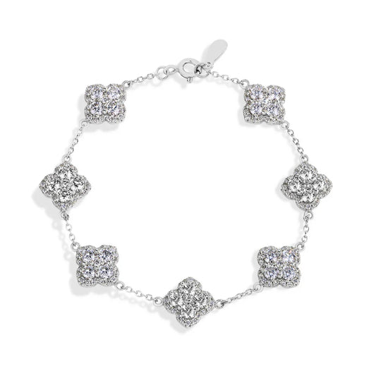 Moissanite Clover Bracelet - 18k Gold