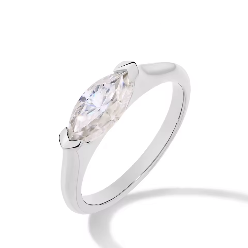 Marquise Diamond Moissanite Ring - 1CT 18k Gold
